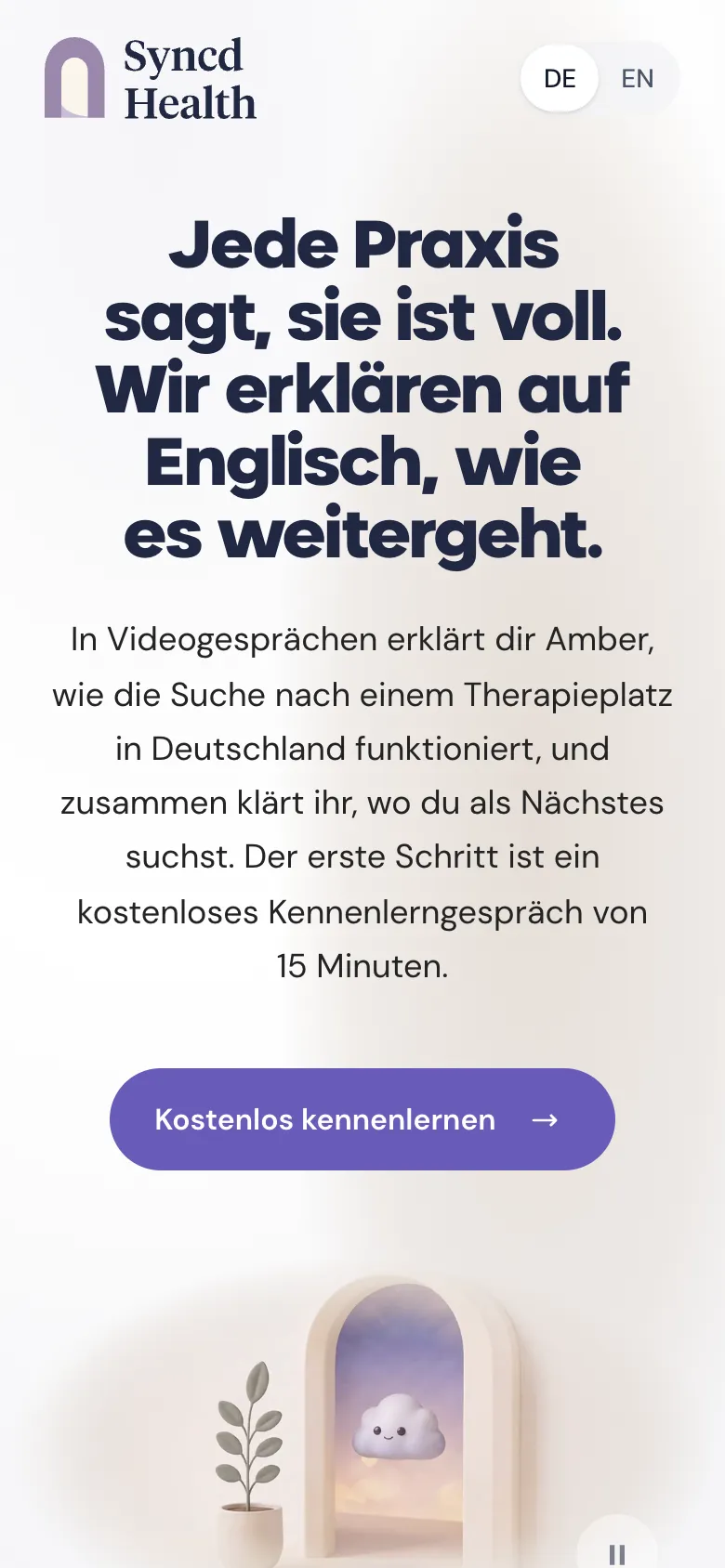 Screenshot of syncd.health in German on a phone, 16 October 2026.